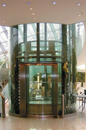 Otomatik Yuvarlak Cam Kapı Asansör kapısı